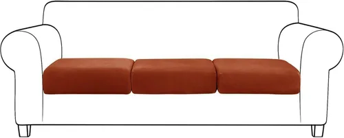 Miniatura 5 de Funda de cojín elástica de terciopelo para muebles (2, dorado)