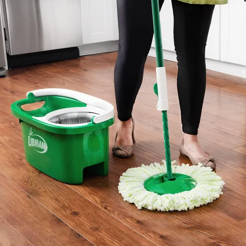 Miniatura 4 de Libman Tornado Spin Mop System Plus 1 cabezal de recarga y kit de cepillo Libman Scrub