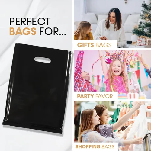 Miniatura 4 de Bolsas de mercancía de plástico MMSBAGS para venta al por menor, con asas troqueladas, fuertes, resistentes al desgarro, diferentes tamaños