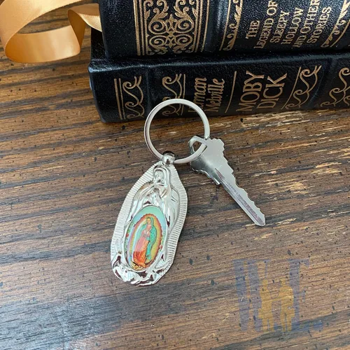 Miniatura 4 de Nuestra Señora de Guadalupe Bautismo Llavero Favores (12 PCS) Recuerdos De Mi Bautizo Primera Comunión Nuestra Virgen De Guadalupe Llaveros, plateado