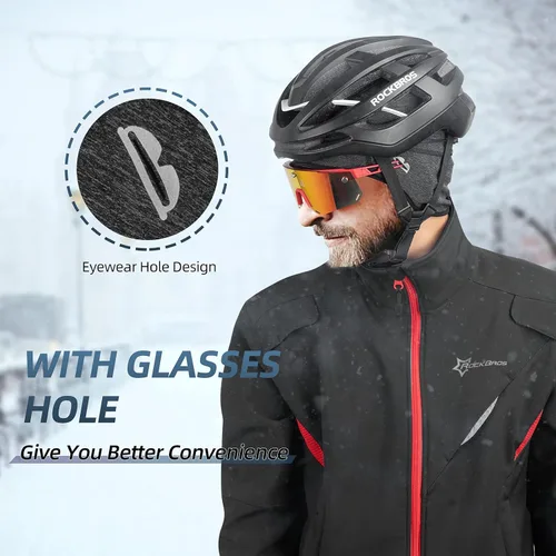 Miniatura 3 de ROCKBROS Gorro de calavera para hombres y mujeres gorro térmico de invierno para correr gorro con agujeros para gafas