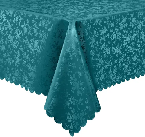 Miniatura 29 de Smiry Mantel cuadrado, mantel de vinilo resistente al agua, lavable, para cocina y comedor (azul bebé, 54 x 54 pulgadas)