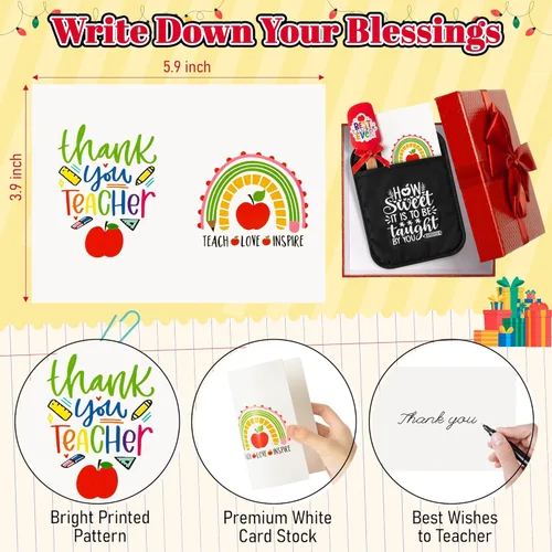 Miniatura 3 de R HORSE Juego de regalo de soporte para ollas para profesores, bolsa divertida para galletas, guante de horno resistente al calor con espátula