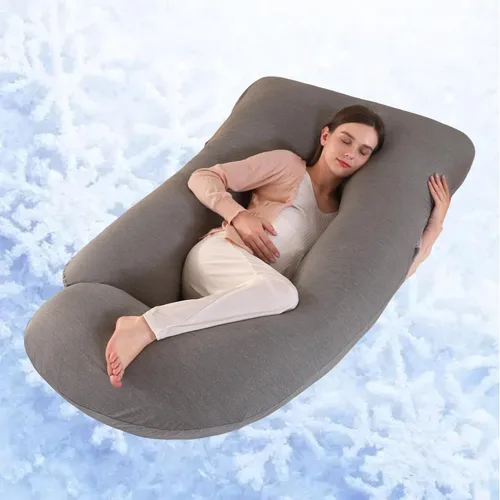 Miniatura 12 de ALLOPERA Almohada de embarazo de 57 pulgadas para dormir, almohada de apoyo de cuerpo completo con funda extraíble lavable para comodidad
