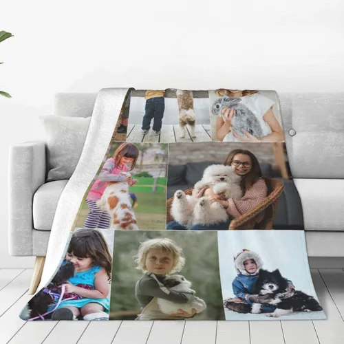Miniatura 11 de Mantas de franela personalizadas, collage de imágenes, mantas de ropa de cama personalizadas para familia, día de la madre, regalo de cumpleaños