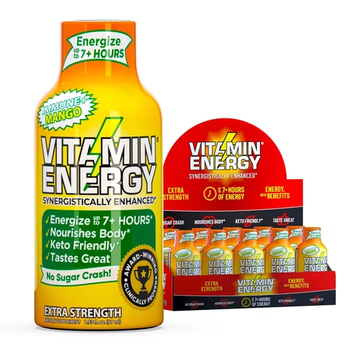 Miniatura 32 de Vitamin Energy Immune+ Extra Strength Energy Shot Army Orange 10 unidades, 260 mg de cafeína natural, vitaminas B, citicolina, té verde, apoyo