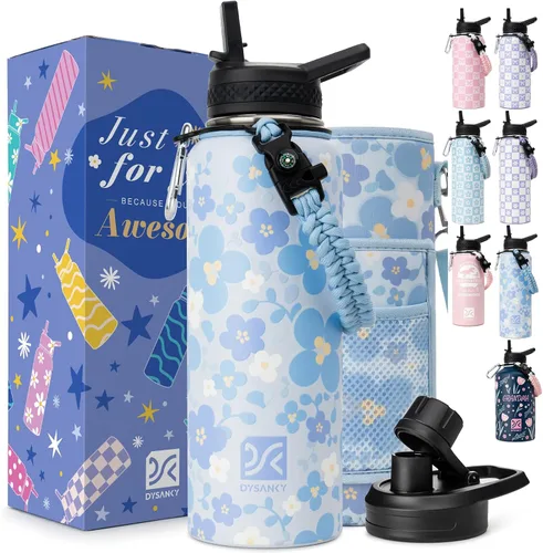 Miniatura 87 de DYSANKY Botella de agua aislada de 32 onzas, metal al vacío de acero inoxidable grueso, jarra de agua deportiva portátil para gimnasio y senderismo