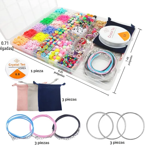 Miniatura 3 de leitait Kit de Fabricación de Pulseras de Juguetes para Niñas - Kit de Fabricación de Joyas con Dijes de 3000 Piezas, Rellenos para Canasta de 3000