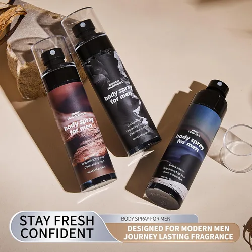 Miniatura 7 de Spray corporal para hombres, desodorante sin aluminio para hombres, spray corporal para hombre, potente fórmula suave de frescura, sin alcohol, apto