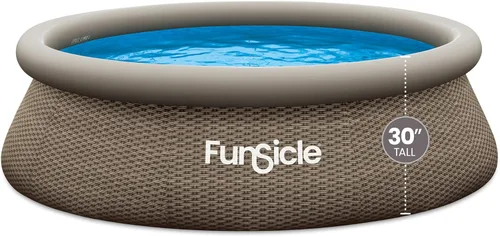 Funsicle Quickset Designer - Piscina redonda sobre el suelo de 10 x 30 pulgadas, con bomba de filtro FiltraBoost de 400 GPH, cartucho de filtro tipo