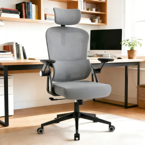 Miniatura 11 de Silla de oficina ergonómica, sillas de escritorio cómodas de 350 libras con reposacabezas ajustable y soporte de espalda lumbar, sillas de negro