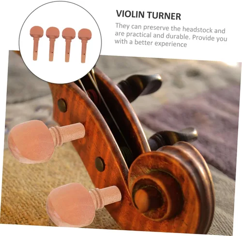 Miniatura 2 de Toyvian 20 piezas de afinadores de violín afinación de violín clavija puente de violín 4/4 pastilla de violín de madera, clavijas de tuba