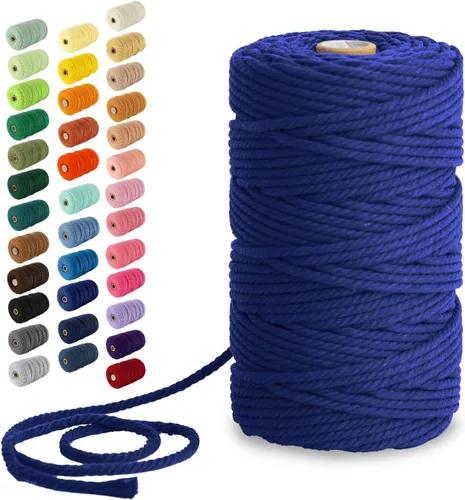 Miniatura 48 de Nook Theory - Cuerda de macramé de 3 mm, 220 yardas de cuerda de algodón, hilo de 4 mm y 5 mm, cuerda para manualidades, perfecta para colgantes