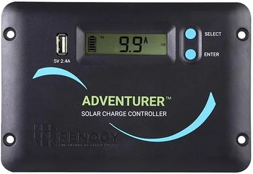 Miniatura 11 de Renogy Voyager 20A 12V/24V PWM controlador de carga solar impermeable con pantalla LCD para batería AGM, de gel, con celdas húmedas y de litio