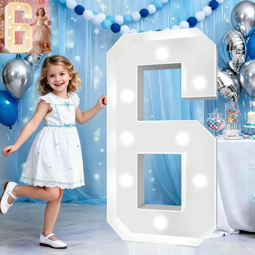 Miniatura 40 de Pooqla Letras de marquesina iluminadas de 3 pies, letras de marquesina con luz LED blanca fría y blanca cálida, letras de mosaico gigante para Letra