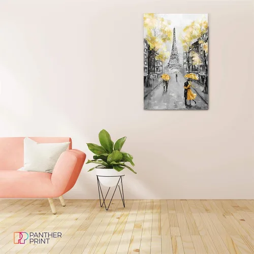 Miniatura 5 de Lienzo decorativo para pared de París en blanco y negro, amarillo, 12 x 8 pulgadas