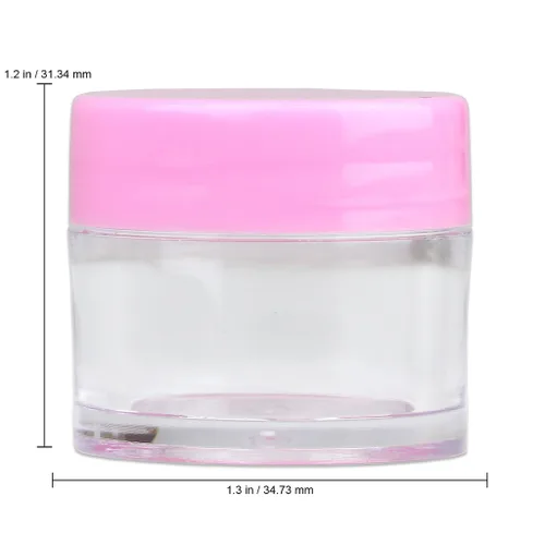 Miniatura 2 de Beauticom - Tarros de plástico transparente de pared gruesa a prueba de fugas, 0.25 oz/0.2 fl oz (cantidad: 12 paquetes) con tapas rosas