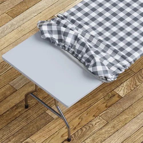 Miniatura 9 de Sorfey Mantel ajustado con elástico, vinilo con parte trasera de franela, se adapta a mesa de 24 x 48 pulgadas, rectangular, a prueba de agua, fácil