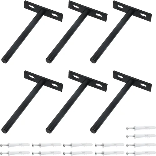 Miniatura 8 de Antrader Soporte de Estante Flotante Negro, 4 Piezas Soportes Ocultos de Estante de 2 Pulgadas Soporte Ciego de Estante Soportes Ocultos