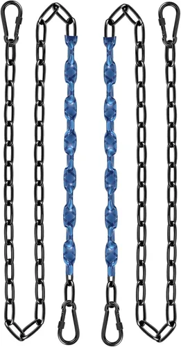 Cadena de silla colgante de 64 pulgadas (2) + 4 eslabones rápidos gratis, rodamiento de carga de 1000 libras, columpios para patio de juegos para