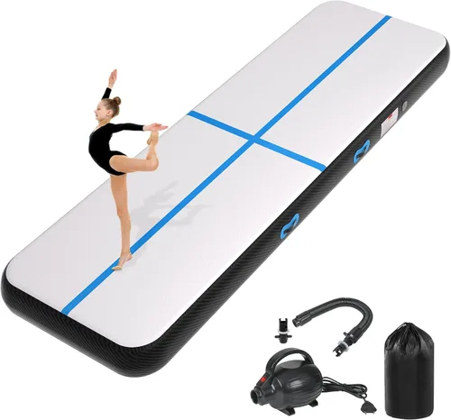 Miniatura 8 de Colchoneta inflable de gimnasia de 6, 10, 13, 16, 20 pies, 4/8 pulgadas de grosor, con bomba de aire eléctrica para uso doméstico, entrenamiento