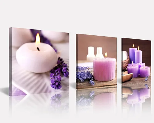 Miniatura 15 de NAN Wind 3 piezas de arte de pared de orquídea azul, piedras de spa zen, impresión en lienzo, gotitas de agua, naturaleza muerta, botánica