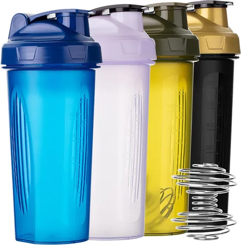 Miniatura 9 de Mr. Pen- Botellas agitadoras para mezclas de proteínas, 28 onzas, paquete de 4 Botella colorida de la coctelera de la proteína con la bola