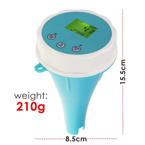 Miniatura 8 de Probador inalámbrico de calidad de agua 6 en 1, monitor de calidad de agua flotante Bluetooth para piscinas, spas e hidroponía, pH, EC, ORP, cloro