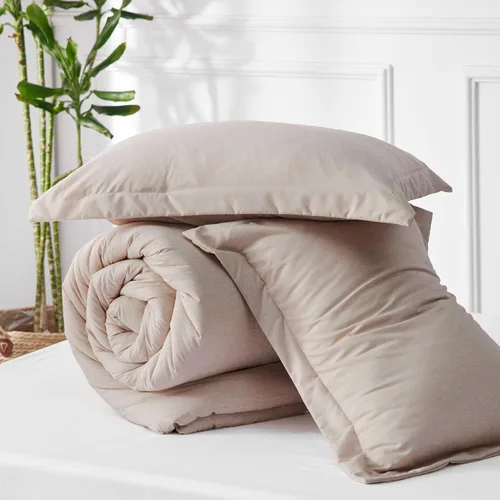 Miniatura 23 de Bedsure Juego de edredón Twin/Twin XL, ropa de cama suave beige para todas las estaciones, juego de cama teñido catiónico, 2 piezas, 1 edredón