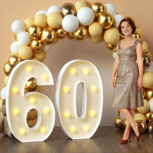 Miniatura 90 de imprsv Letras de marquesina iluminadas, letras de mosaico de 1.2 m con luz para decoración de baby shower, graduación, gran J para decoraciones