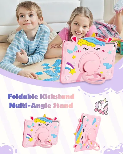 Miniatura 5 de Funda para iPad mini de 5ª/4ª generación - 7.9 pulgadas Funda Mini 4/5 Gen con soporte para bolígrafo, linda funda de tableta de silicona