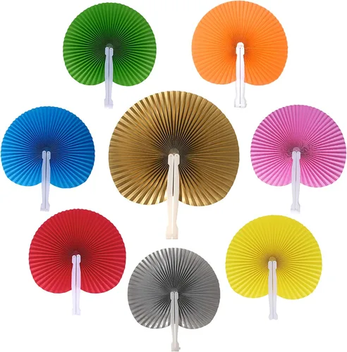Miniatura 13 de 60 abanicos de papel blanco, abanicos plegables de mano para mujeres, abanicos de mano plegables decorativos de corazón para bodas, novias, Corazón
