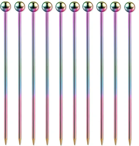 Miniatura 8 de Paquete de 45 palillos de cóctel de acero inoxidable para martini