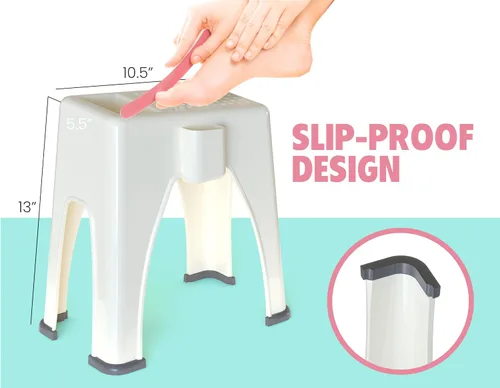 Miniatura 2 de Skywin Reposapiés de pedicura, reposapiés antideslizante para pedicura, bolsillos laterales y traseros para artículos esenciales de pedicura, 9 x 7
