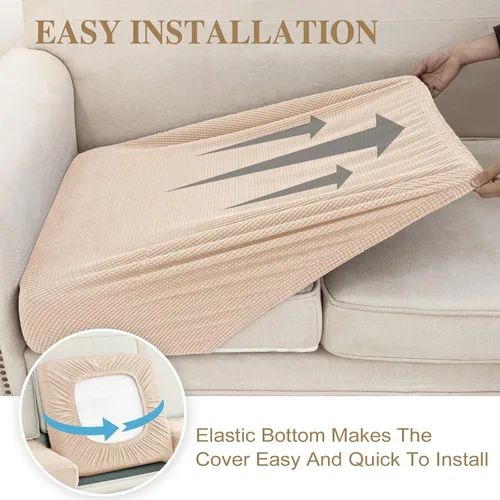 Miniatura 5 de LA MEACK Fundas de cojín de sofá, funda de cojín de asiento, funda elástica para sofá seccional separado, protector de muebles