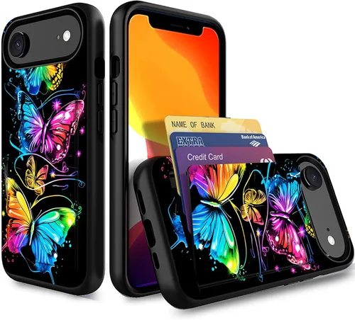 Miniatura 98 de Funda para iPhone Air, funda tipo cartera con ranura para tarjeta oculta, a prueba de golpes, TPU y PC, funda protectora de doble capa para iPhone