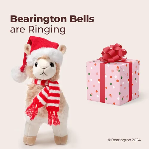 Miniatura 5 de Colección Bearington - Peluche festivo Fifi flamenco de Navidad rosa de 8.5" con calcetines lindos, bufanda y gorro de Papá Noel - Adorable animal