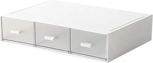 Miniatura 13 de Organizador de cajones de escritorio, cajones de almacenamiento apilables, caja de almacenamiento de escritorio compacta de plástico, ideal