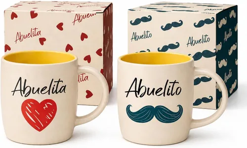 Triple Gifffted Regalos para abuelos, tazas de café La Mejor Abuela y Abuelo en español, Latino Best Grandma and Grandpa, Regalo Dia Abuelita