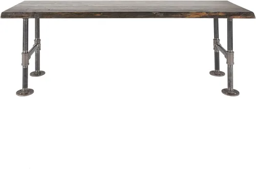 Restore by Pipe DÉCOR - Banco decorativo de madera con borde vivo, 48 x 16 x 17.75 pulgadas, madera de pino ponderosa recuperada en color negro