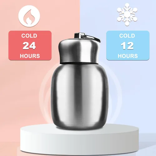 Miniatura 4 de Gets Mini botella de agua de acero inoxidable de 7 onzas, portátil pequeña botella de agua deportiva aislada al vacío, a prueba de fugas, vaso
