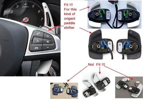 Miniatura 3 de Extensión de paleta de cambios del volante de aleación de aluminio compatible con Mercedes Benz A B C CLA CLS E G GL GLA GLC GLE GLS Metris S SL SLC