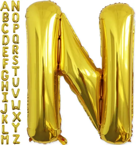 Miniatura 49 de VHUWE Globo dorado de 40 pulgadas con letra B, globos de helio de aluminio del alfabeto de Mylar de gran tamaño para fiesta de cumpleaños