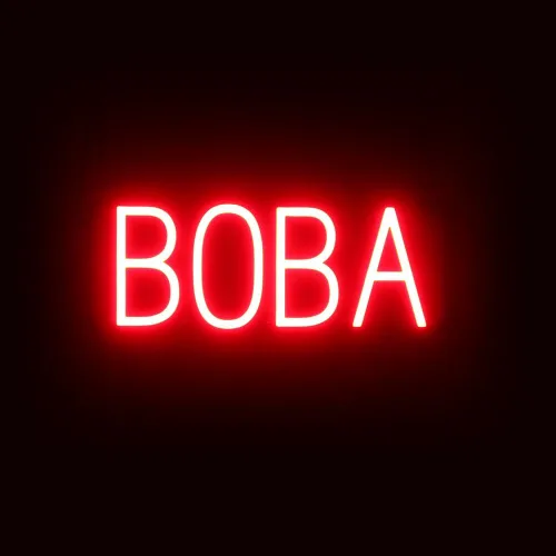 Miniatura 10 de SpellBrite Letrero BOBA para cafeterías y tiendas de té Boba Señales relacionadas con Boba, con aspecto de neón, luz LED azul 17.2 x 6.3 pulgadas