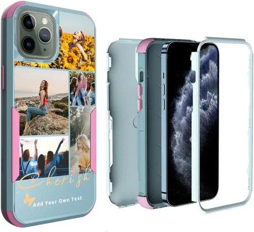 Miniatura 40 de Funda de fotos personalizada para iPhone 11 Apple Phone Plaid Collage - Imagen personalizada para hacer fotos en 3 híbridos gruesos resistentes
