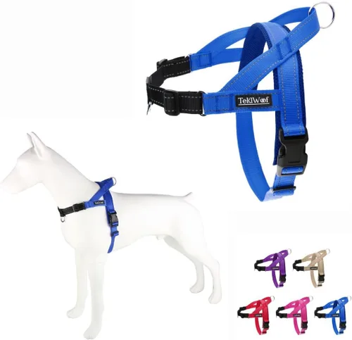 Miniatura 11 de Arnés para perro sin tirones con asa, clip trasero y delantero, ajustable, fácil de poner y quitar, reflectante, ligero y acolchado de malla, sin