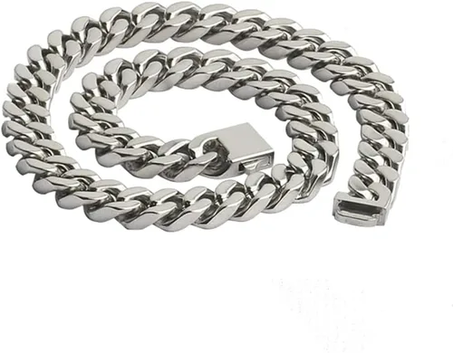 Collar para hombre, cadena cubana, cadenas de acero inoxidable para hombres y mujeres, joyería gruesa Miami Hip Hop Big Gargantilla de 911130.591in