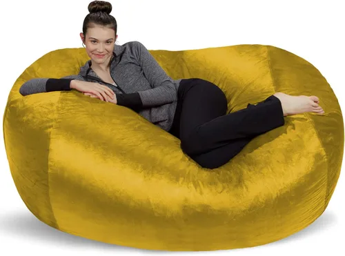 Miniatura 37 de Sofa Sack Funda para silla puff solamente, sin relleno, cómoda funda de repuesto para silla redonda, 5 pies, color carbón Carbón - Solo funda