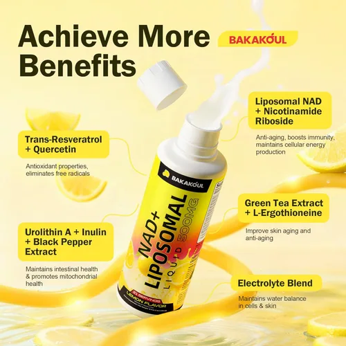 Miniatura 5 de Suplemento líquido liposomal NAD+ - Diseñado para ayudar a apoyar la absorción - absorción celular mejorada, ayuda a apoyar la salud celular normal