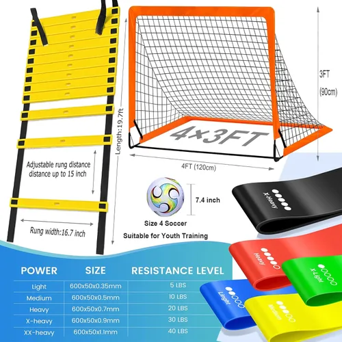 Miniatura 2 de Portería de fútbol para patio trasero, portería de fútbol desplegable de 4 x 3 pies, práctica para jóvenes, equipo de fútbol opcional con portería